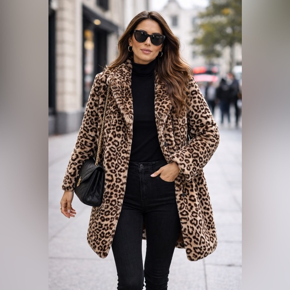 BB Dakota Jackets & Blazers - BB Dakota leopard print faux fur coat